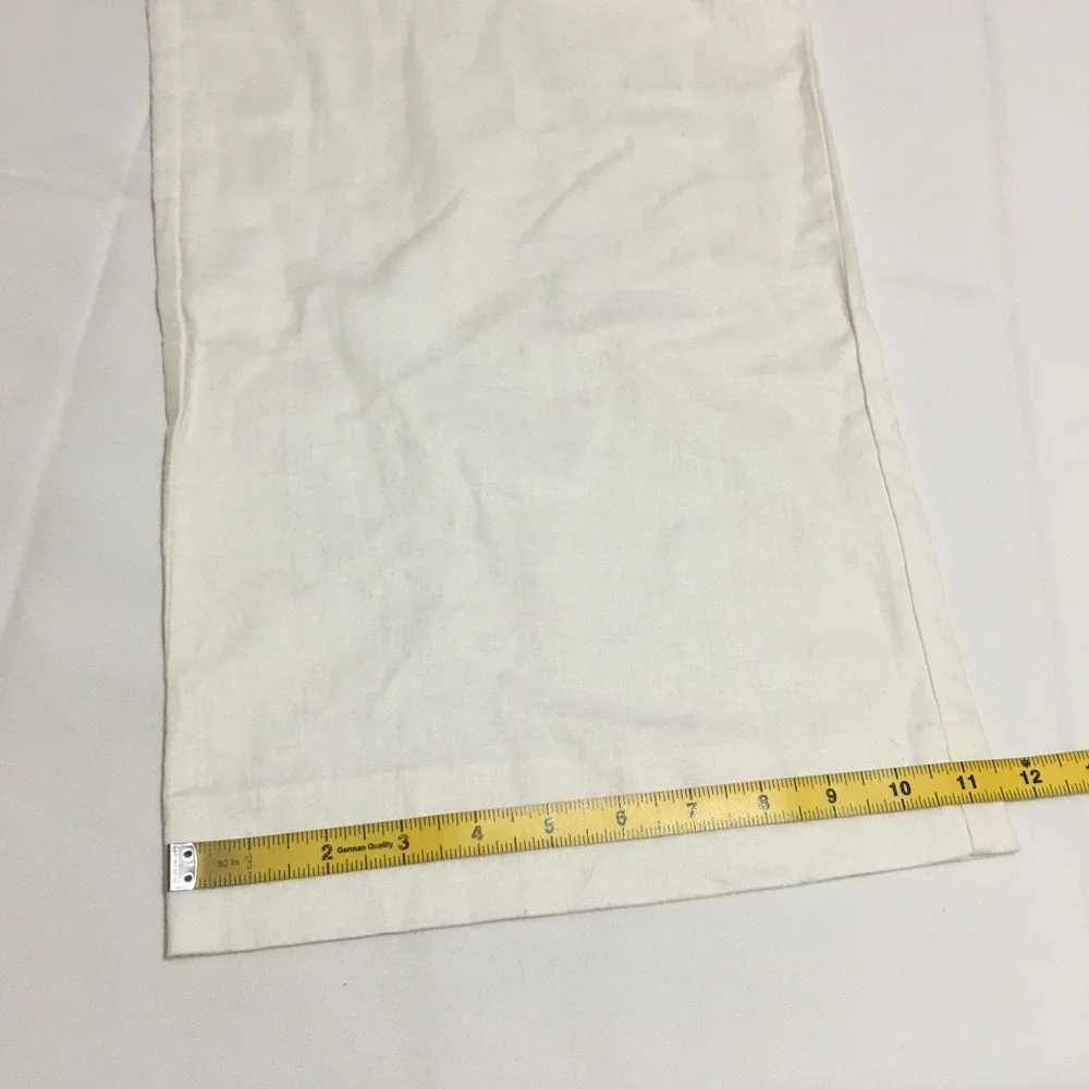Banana Republic Wide Leg Pants Women Size 10 White Linen Blend Pleated Trousers